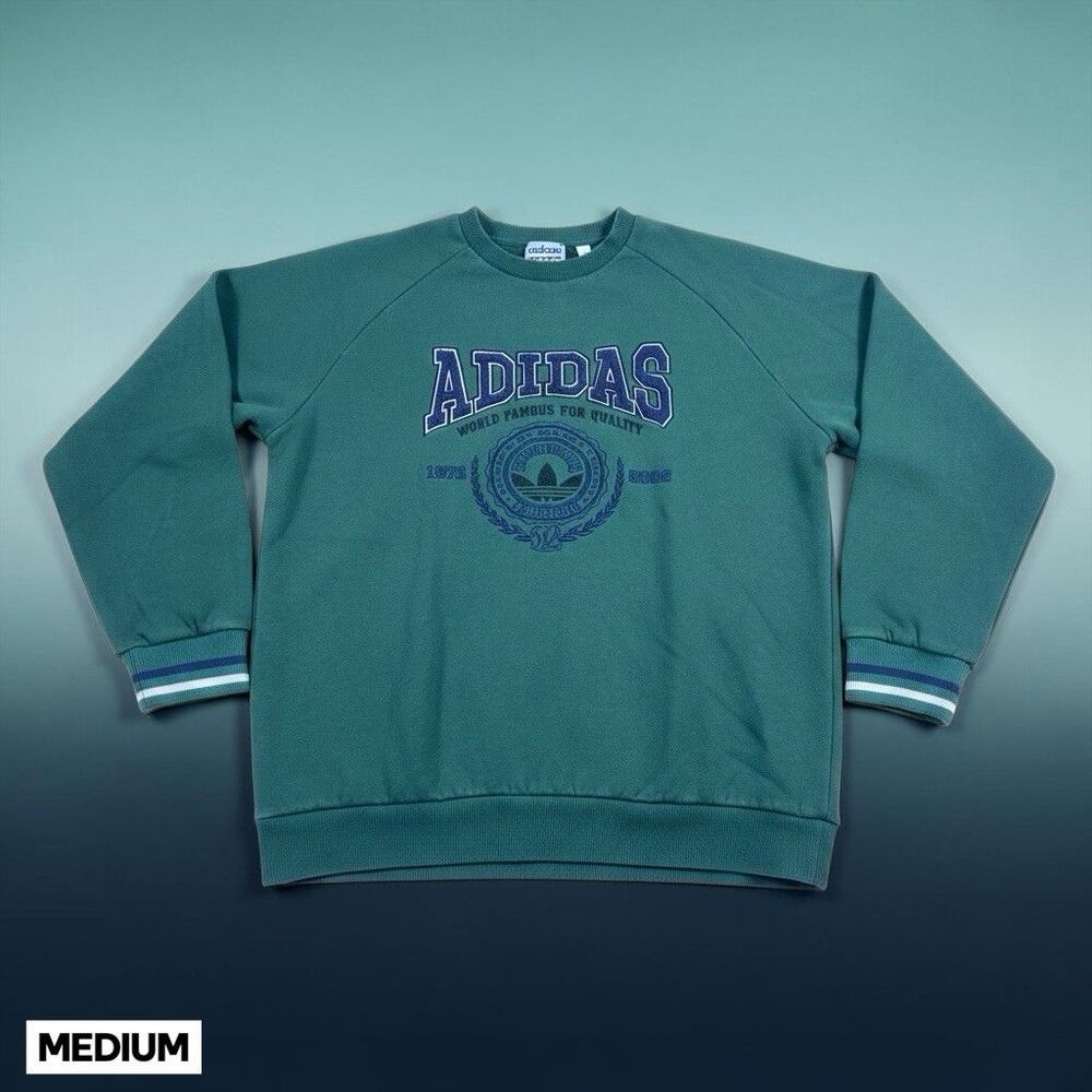 Adidas‎ Originals 50th Anniversary Sweatshirt Mens MED Green Embroidered Varsity
